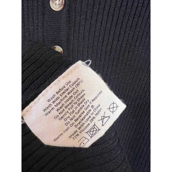 Araminta James Black Long Sleeve Sweater Dress Collar Size SM - Picture 3 of 5
